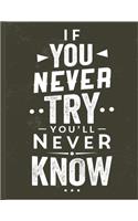 If You Never Try You Will Never Know