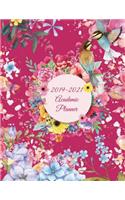 2019-2021 Academic Planner: Pink Flowers Garden, Three year Academic 2019-2020 Calendar Book, Weekly/Monthly/Yearly Calendar Journal, Large 8.5" x 11" Daily journal Planner, 36