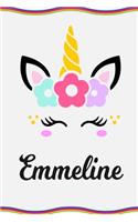 Emmeline: Personal Notebook Personal Diary Unicorn Notebook Writing Journal Personalized Notebook Custom Notebook Unicorn Gift Unicorn Birthday Book Custom Na