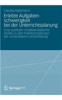 Erlebte Aufgabenschwierigkeit Bei Der Unterrichtsplanung