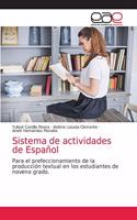 Sistema de actividades de Español