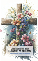 Christian Cross with Carnations Coloring Book