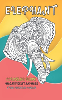 Magnificent Animals Coloring Book - Stress Relieving Designs - Elephant