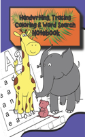 Handwriting, Tracing, Coloring & Word Search Notebook