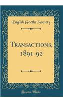 Transactions, 1891-92 (Classic Reprint)