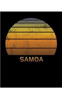 Samoa: Wide Ruled Notebook Paper For Work, Home Or School. Vintage Sunset Note Pad Journal For Family Vacations. Travel Diary Log Book For Adults & Kids Wi