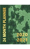 24 Month Planner 2020 2021: Daily Planner for 2 Years. Faux Green Marble Colored Cover