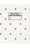 Blank Sheet Music Notebook: Easy Blank Staff Manuscript Book Large 8.5 X 11 Inches Musician Paper Wide 12 Staves Per Page for Piano, Flute, Violin, Guitar, Trumpet, Drums, Cell