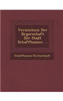 Verzeichnis Der B Rgerschaft Der Stadt Schaffhausen ...