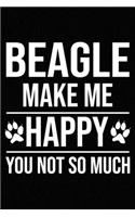 Beagle Make Me Happy You Not So Much: Blank Lined Journal for Dog Lovers, Dog Mom, Dog Dad and Pet Owners