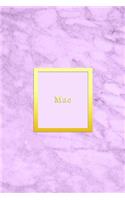 Mae: Custom dot grid diary for girls - Cute personalised gold and marble diaries for women - Sentimental keepsake note book idea - unique light pink colo