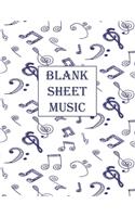 Blank Sheet Music: Music Manuscript Paper, A4 size (8.5 x 11 inch) 100 Sheets, 12 Stave Per Page