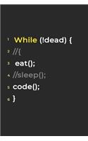 Eat Sleep Code Repeat- Lined Notebook: Writing Journal