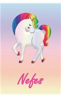 Nefes: Personalisiertes - individualisiertes Einhorn Notizbuch / persönliches Tagebuch / Schreibheft / Logbuch / Planer / Vokabelheft / Notizen - 6 x 9 Zol