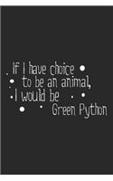 If I have choice to be an animal, I would be GreenPython