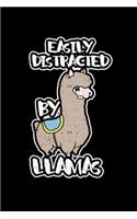 Easily Distracted By Llamas: College Ruled Lined Writing Notebook Journal, 6x9, 120 Pages