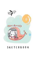 Sketchbook: Cute dog pilot cover (8.5 x 11) inches 110 pages, Blank Unlined Paper for Sketching, Drawing, Whiting, Journaling & Doodling(1 Cute Dog Pilot Sketchbook)