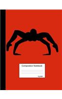 Spider Composition Notebook: Half Blank, Half Lined Book for Teens, Students and Teachers, for School and Work, Journaling and Writing Notes