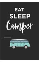 Eat Sleep Campervan Notebook