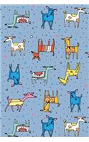 Journal Notebook For Dog Lovers, Happy Dogs Pattern 6