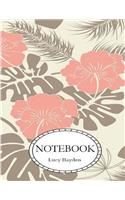 Notebook: Dot-Grid, Graph, Lined, Blank Paper: Flower 7: notebook journal, diary, 110 pages, 8.5" x 11"