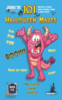 Halloween Maze Book for Kids Ages 4-8: 101 Puzzle Pages. Custom Art Interior. Cute fun gift! Pink Booo Monster. SUPER KIDZ