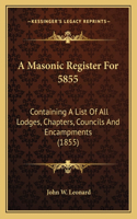 Masonic Register For 5855