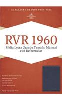 Biblia Letra Grande Tamano Manual Con Referencias-Rvr 1960: Reina-Valera 1960 azul zafiro simil piel biblia tamaño manual con referencias / Sapphire Blue LeatherTouch Reference Bible