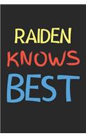 Raiden Knows Best: Lined Journal, 120 Pages, 6 x 9, Raiden Personalized Name Notebook Gift Idea, Black Matte Finish (Raiden Knows Best Journal)