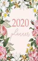 Weekly and Monthly Planner: Agenda Organizer Calendar with Monthly & Weekly Grid Overview, Pink Floral Design