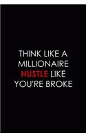 Think Like A Millionaire Hustle Like You're Broke: WallStreet Journal Composition Blank Lined Diary Notepad 120 Pages Paperback