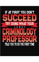 If At First You Don't Succeed Try Doing What Your Criminology Professor Told You To Do The First Time: College Ruled Composition Notebook Journal