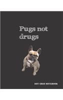 Dot Grid Notebook: Pugs Design Book, Work Book, Planner, Dotted Journal, Dot Matrix Journal, Sketch Book, Math Book, 5mm Dots- 104 pages (Dot paper)