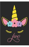 Five Unicorn (Unicorn Journal Notebook)
