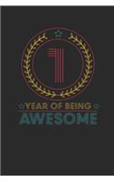 1 Year Of Being Awesome: Graph Paper Notebook - Awesome Birthday Gift Idea