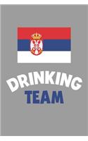 Drinking Team Notebook: Lined Journal, 120 Pages, 6 x 9, Serbia Flag Beer Olympics Gift Journal Matte Finish