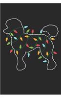 Poodle with Christmas Lights - Christmas Notebook - Poodle Diary - Dog Journal - Christmas Gift for Dog Lover: Medium College-Ruled Journey Diary, 110 page, Lined, 6x9 (15.2 x 22.9 cm)