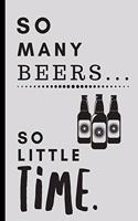 So Many Beers So Little Time: Quote Saying Notebook College Ruled 6x9 120 Pages