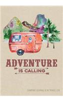 Camping Journal & RV Travel Logbook, Red Vintage Camper Adventure