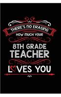 There's No Erasing How Much Your 8th Grade Teacher Loves You: A Lined Notebook Perfect for a Welcome Gift/Thank You/Appreciation for a Great Teacher, 6"x9" 100 Pages