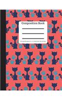 Composition Book 100 Sheet/200 Pages 8.5 X 11 In.-Wide Ruled-Cats and Paws: Pet Kitten Notebook for School - Student Journal - Writing Composition Book - Soft Cover