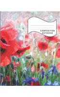 Composition Notebook: College Ruled 100 Sheets 200 Pages 9.25 X 7.5 School Journal Watercolor Floral Decorated