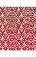 Art Deco Pattern Design School Composition Book White Red 130 Pages: (Notebook, Diary, Blank Book)(Designs Patterns Composition Books Notebooks)