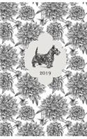 2019: Scottish Terrier - Monthly and Weekly Planner 2019 (Also Dec 2018) with Yearly Overviews, Monthly Calendars and Weekly 2-Page Horizontal Layout, Not