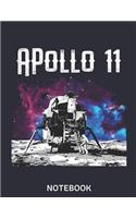 Apollo 11 Notebook: Large Size - 8.5 X 11 Notebook/Journal, Minimalist 120 Pages, Classic Lined Pages Planner, Dairy & Notebook for Writing, Sketching, Journals