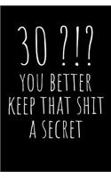 30?!? You Better Keep That Shit a Secret