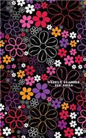 Weekly Planner Girls Edition: Floral Pattern Weekly Planner With Notes & Undated - 52 Week (12 month) - Black / 5x8 Inches