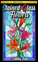 Stained Glass Coloring Book: : 50 Coloring Pages of Stained Glass Flower, Garden, Butterfly and Bird Illustration Stress Relieving Activity Books For Adults