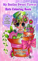 My Besties Sweet flower hats coloring book by Sherri Baldy