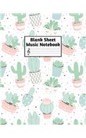 Blank Sheet Music Notebook: Easy Blank Staff Manuscript Book Large 8.5 X 11 Inches Musician Paper Wide 12 Staves Per Page for Piano, Flute, Violin, Guitar, Trumpet, Drums, Cell